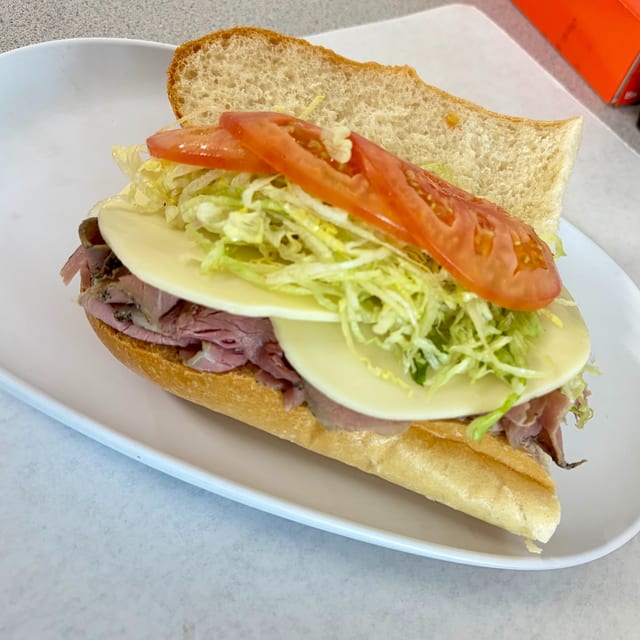 Roast Beef & Provolone Sub Half.